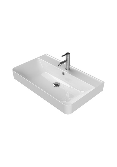 80 X 48 Cm Etajerli Turkuaz Seramik Lavabo Tasarımı 508 Yeşil