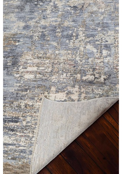 Vivanni Home Everlynn Polyester Vintage Halı Pamuk Atkı Tabanlı Modern Dokuma Ev Halısı Mavi