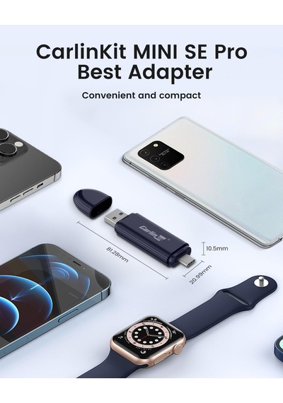 Carlinkit Oem Kablolu Carplay Ve Oem Kablolu Android Auto İçin Mini Se Pro Kablosuz Adaptör, İos 10 Ve Android 10 Ve 10"