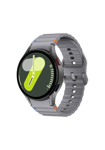 Samsung Galaxy Watch 7 40mm-44mm İle Uyumlu Metal Tokalı Dalgalı Spor Silikon Kordon