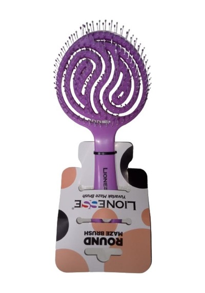 Lionesse Yuvarlak Maze Brush Saç Fırçası Mor