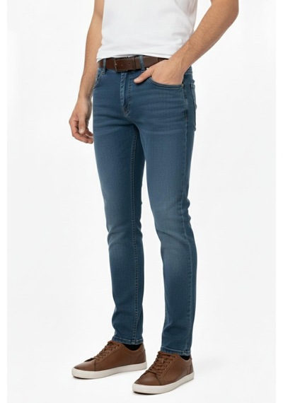 Erkek Comfort Fit Jeans Pantolon 1601 Bgl-st04969 Mavi - Yeşil
