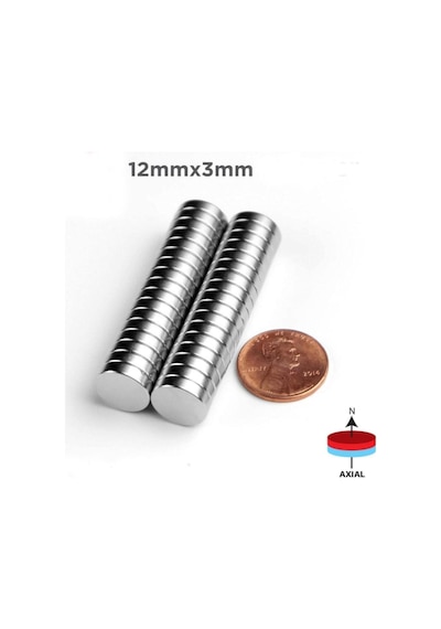 5 Adet 12mm X 3mm Güçlü Yuvarlak Neodyum Mıknatıs Magnet