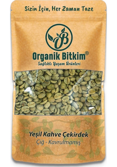 Organik Bitkim Yeşil Kahve Çekirdek Çiğ Tane 1000 G