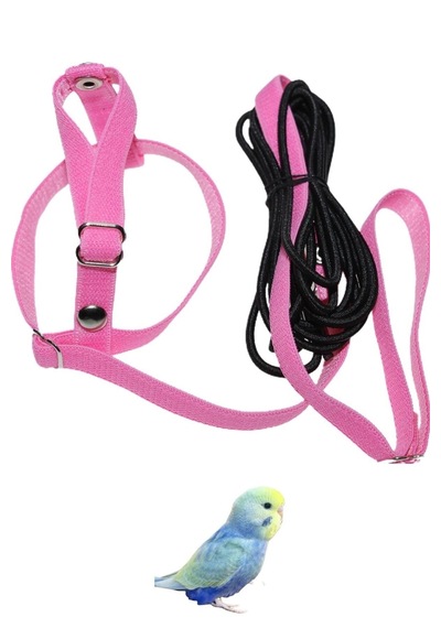 Jumbo Muhabbet Kuşu Tasması - Uçuş Takımı, Pembe