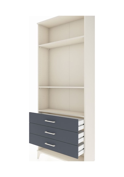Arges Dolap 3 Raflı 3 Çekmeceli 88x30x221 Aytaşı-antrasit Aytaşı