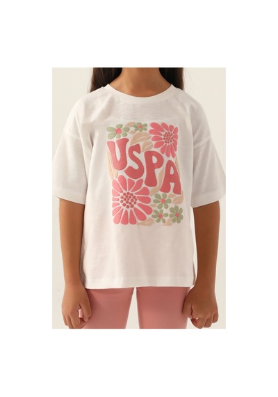 U.S. Polo Assn. U.s. Polo Assn. Lisanslı Flower Krem Kız Çocuk Kapri Takım Bej