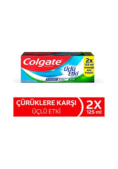 3 Adet Colgate Üçlü Etki Diş Macunu 2'li 125 Ml