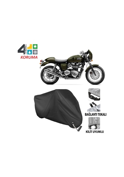 Triumph Thruxton 900 Motosiklet Brandası ( Kilit Uyumlu - Siyah