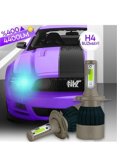 Peugeot 406 1995-2003 H7 Uzun Far Nkt Led Şimşek Etkili Buz Mavi