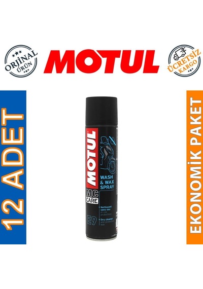 Motul E9 Wash & Wax 400 Ml Temizleme ve Parlatma Spreyi 12 Adet