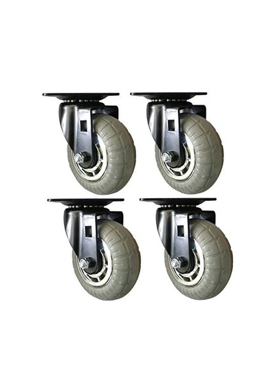 Shepherd Donanım 8270e Tasarım Rulo 12,7 Cm Yumuşak Kauçuk Krom & Siyah Designer Caster, 4 Adet Ahşap