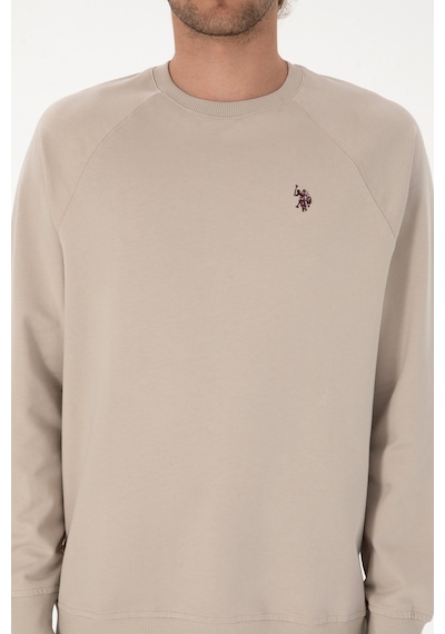 U.S. Polo Assn. Erkek Regular Fit Bisiklet Yaka Taş İnce Basic Sweatshirt 50313752-VR049