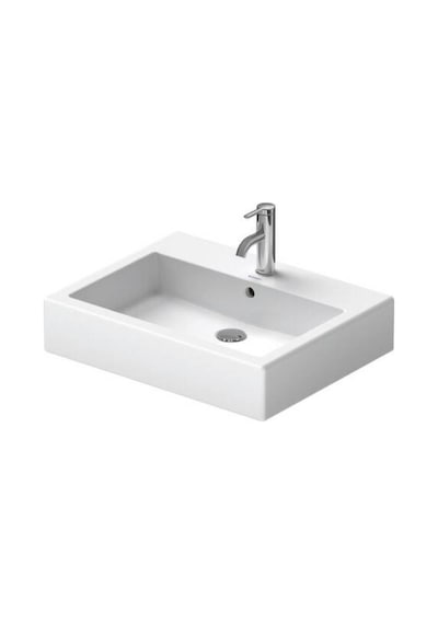 Duravit - Vero Batarya Banklı Beyaz Lavabo 60 Cm - 0454600000- Beyaz