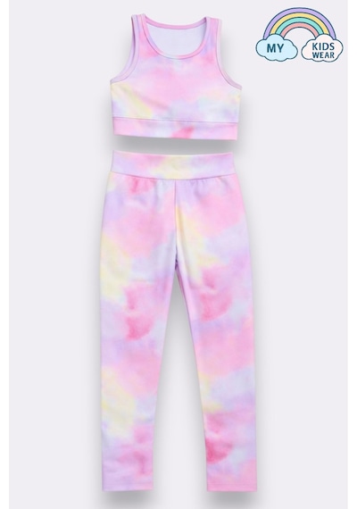 My Kids Wear Kız Çocuk Çok Amaçlı Desenli Mayo & Spor Takımı 12450 Fuşya - Mint