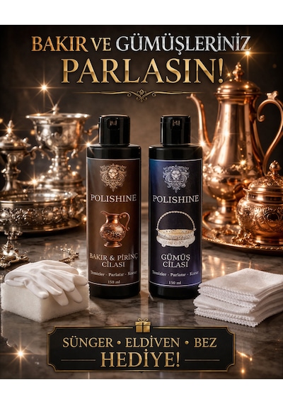 Gümüş Temizleme Cilası 150ml Ve Bakır,bronz,pirinç, Krom Parlatıcı 150ml