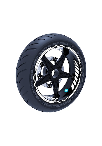 Floresan Beyaz Moto GP İç Dış Jant Şeridi Takım Sticker Çınar Extreme