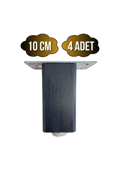Kale Ayarlı Ahşap Ayak Mobilya Masa Ve Dolap Ayağı Antrasit Kayın/gürgen Ağacı 10cm 4 Adet Antrasit