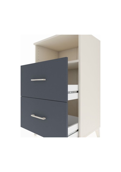 Hyperion Komodin Tek Raflı 2 Çekmeceli 60x44x106 Aytaşı-antrasit Aytaşı