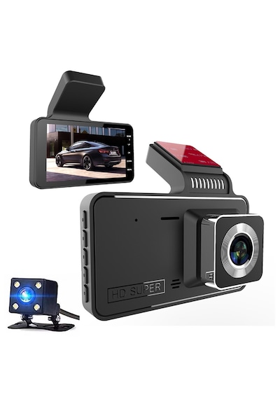 Çift Kameralı Araç Kamerası - Full Hd 1080p, 4.0 Geniş Ekranlı Dash Cam