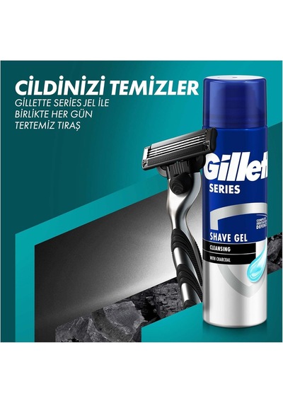 Gillette Mach3 Charcoal Tıraş Makinesi + 5 Adet Yedek Tıraş Bıçağı + Premium Stand Hediyeli Peket
