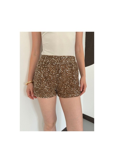 Verymoda Pullu File Şort D3133 Kahve
