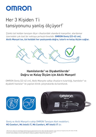 M3 Comfort Afib Kolay Kullanım Üst Koldan Ölçer Pilli Tansiyon Aleti