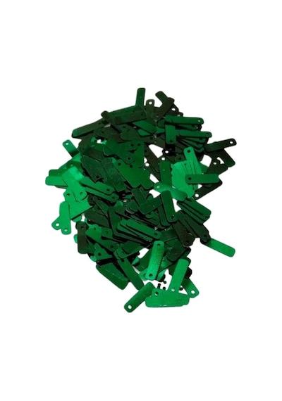 Koyu Yeşil 15 X 5 Mm Dantel Oya Yazma Halhal Abiye Lazer Kesim Pul 1000 Adet / 40 Gram