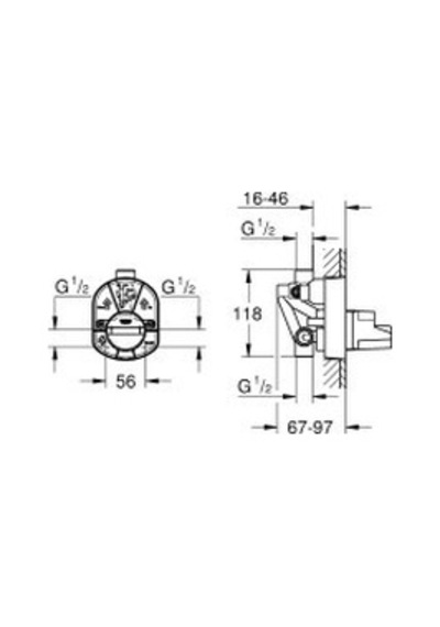 Grohe Ankastre İç Gövde - 33963000 Krom - Mat Siyah