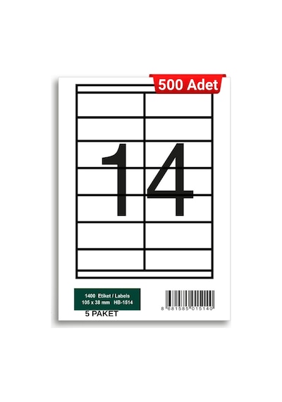 Herboy Hb-1514 105 X 38 Mm A4 Laser Etiket 500 Adet