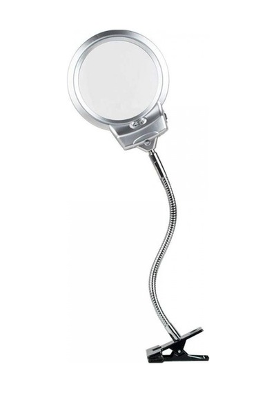 2.5 X 130 Mm 5x24 Mm Led Aydınlatmalı Büyüteç Masa Üstü Metal Hortum Mandallı Mg15124-c Çok Renkli