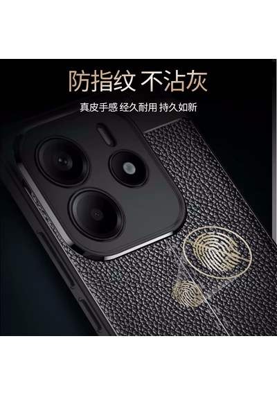 Xiaomi Redmi Note 14 Kılıf Kamera Korumalı Deri Görünümlü Kapak