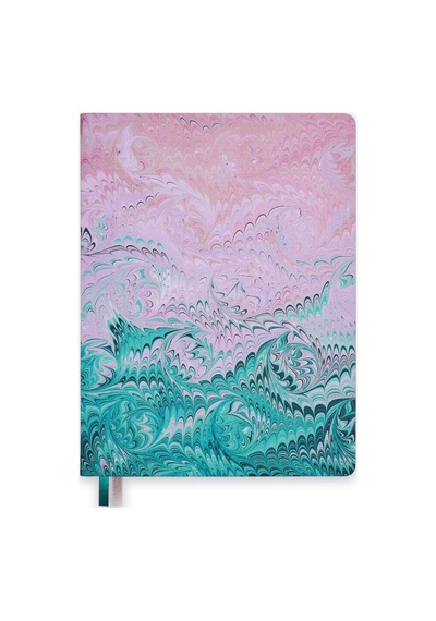 19x25 Ciltli Ebru - Design No 08 Çok Renkli