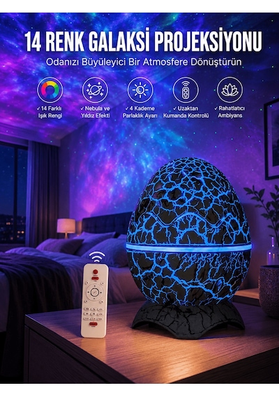 Yumurta Şeklinde Su Dalgalı Bluetooth Speaker Lamba Renkli Şarjlı Yeni Nesil Belirtilmemiş