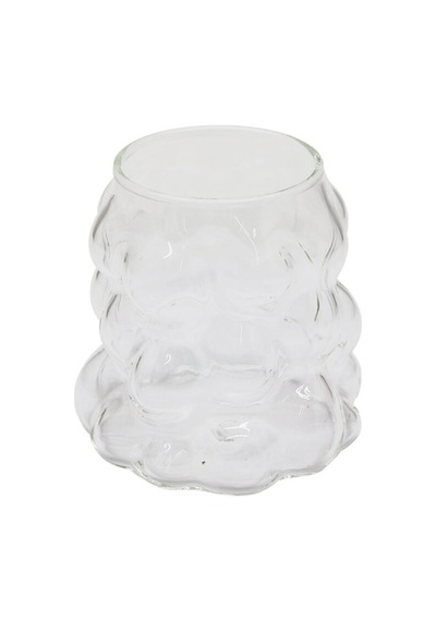 Boncuklu - Boğumlu Cam Bardak 340ml Kahve - Sunum - Meşrubat Go-53-vice 01702