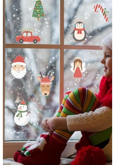 MSticker Yılbaşı Özel Figürler Çocuk Bebek Odası Sticker Seti