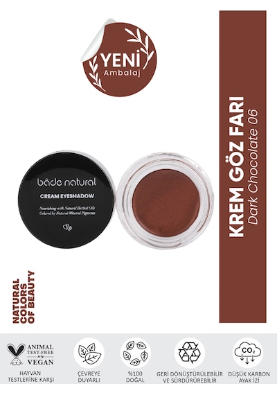 Bade Natural Krem Göz Farı 06 Dark Chocolate
