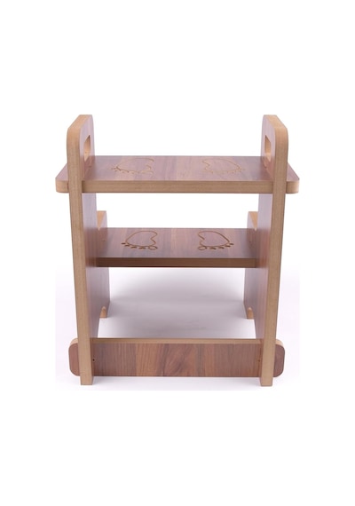 Rozitoys Ahşap Montessori Kaymaz Basamak Tabure Banyo Ve Lavabo Yükseltici Merdiven, 36x36x40 Cm, Mdf Melamin Kapl Genel