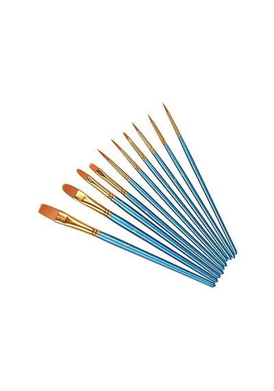 Sanatçı Fırçası Seti, 10'lu Paket Naylon Fırça, Resim, Akrilik, İnce Fırça, Sulu Boya Ve Yüz Boyama, Kendin Y