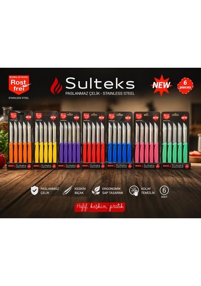 Sulteks Meyve & Sebze Bıçağı 6lı Paslanmaz Çelik