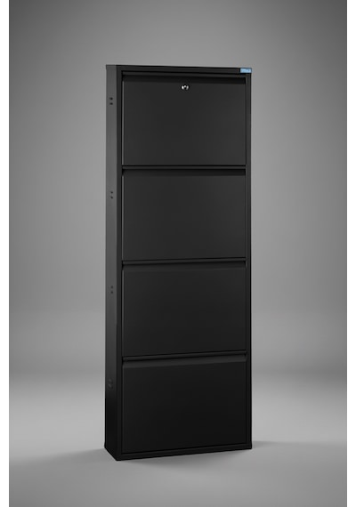 Metal Ayakkabılık 4'lü Kilitli Model Siyah