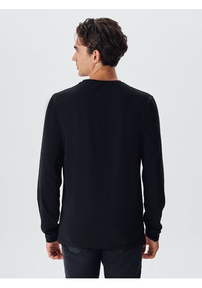 Ltb Uzun Kollu Sıfır Yaka Basic Siyah Sweatshırt Çok Renkli 2XL