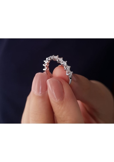 Sirius F Renk 0,60 Karat Pırlanta Yarım Tur Yüzük 0841R0024