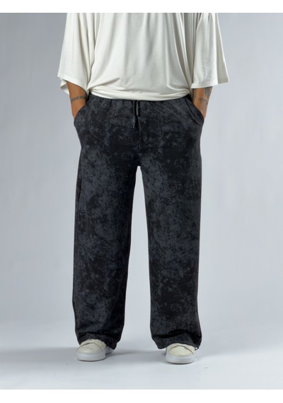 Cocopelli Paça Ayarlamalı Desenli Siyah Erkek Baggy Pantolon Coc3354