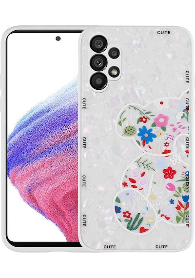 Goocamp Galaxy Uyumlu A13 4g Kılıf Desenli Sert Silikon Mumila Kapak - White Bear White Bear
