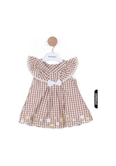 Xo Kids Kız Elbise 3-12 Ay 2321 Kahverengi