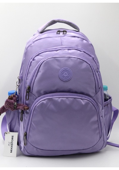 Büyük Boy Lila Renk Unisex Özel Saten Su İtici Kumaş Okul Çantas