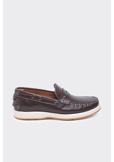Derinet Hakiki Deri Erkek Loafer Ayakkabı Kahve Kahve