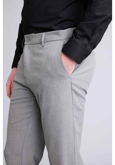 Defacto Tailored Fit Düz Paça Pantolon B8577ax26spgr377 Gri-gr377