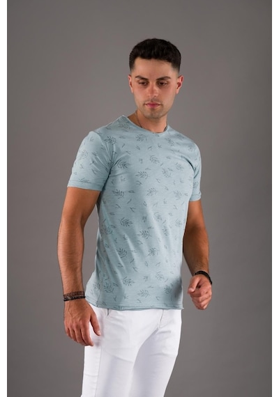 Slimfit Baskılı Pamuklu Erkek Penye T-Shirt (547973477)